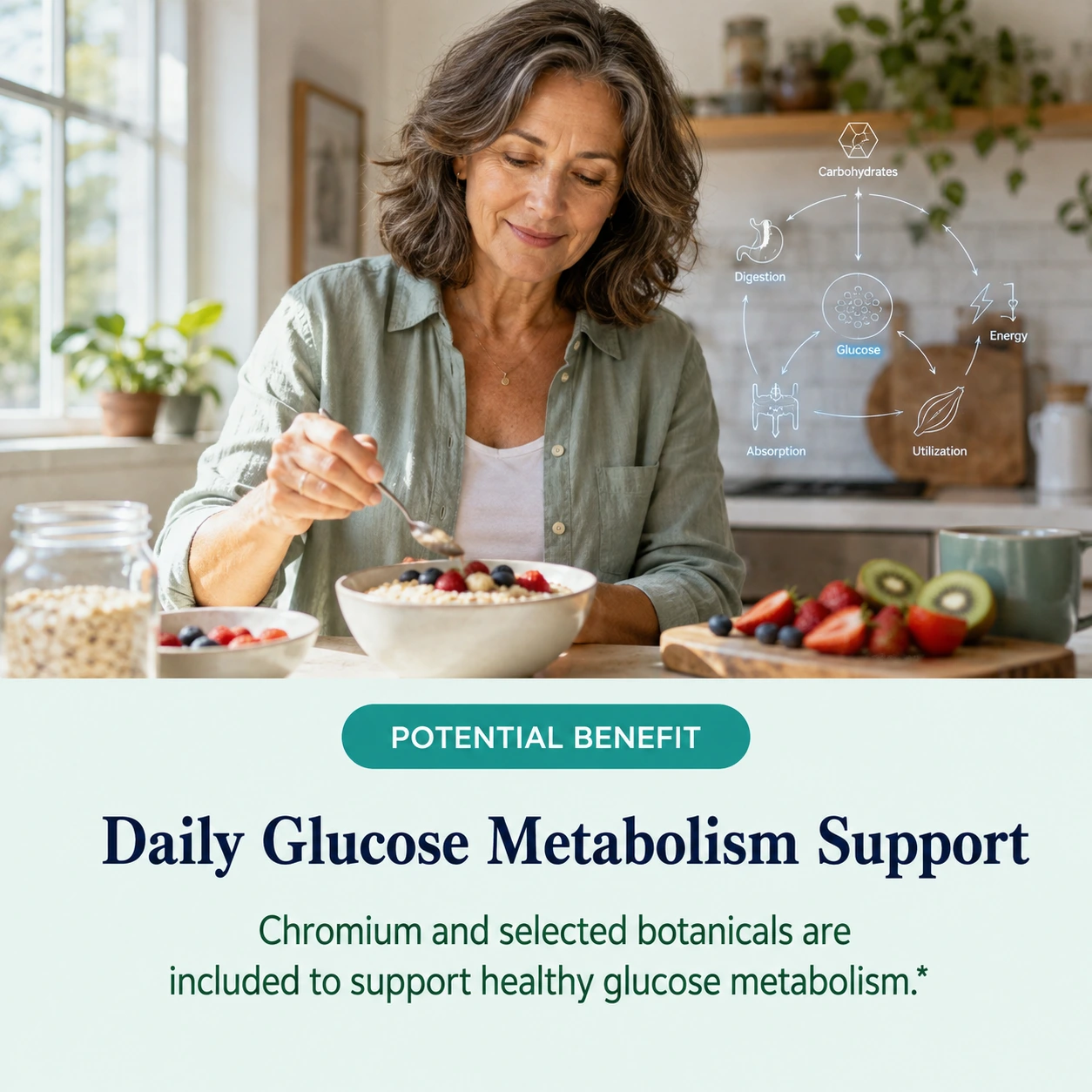 Potential benefit: Daily Glucose Metabolism Support